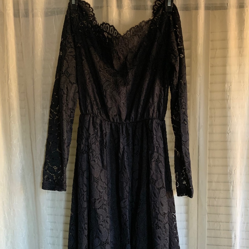 Black lace cocktail dress